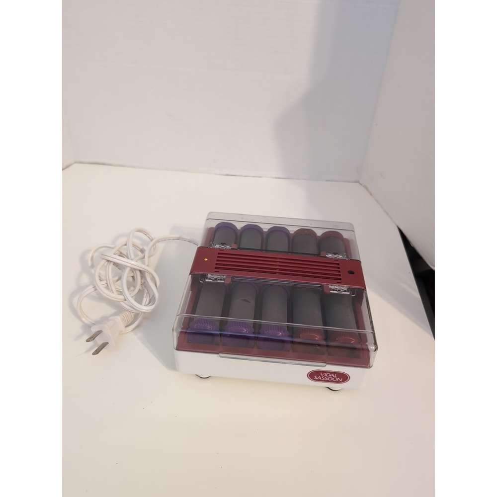 Vintage Vidal Sassoon Hot Curlers 10 Velvet Flocked‎ Hot Rollers VS371 WORKS